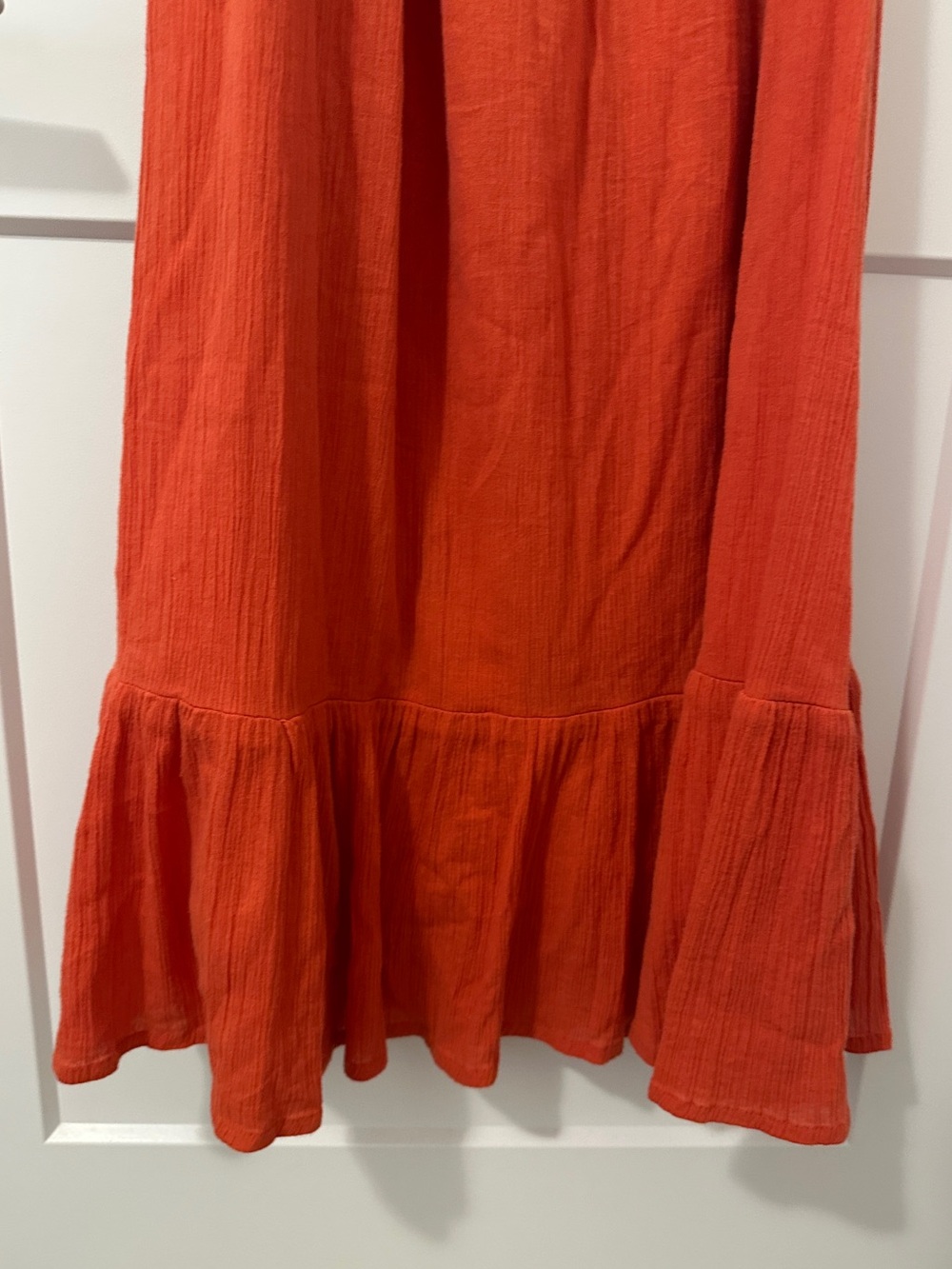 Billabong Red-Orange Off-Shoulder Midi Dress Boho Size Small Women’s - Picture 12 of 13